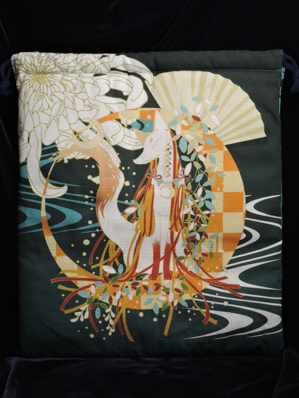 巾着「狐と月」(狐面用)