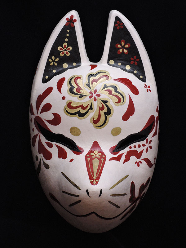 狐面「朱華」≪羽二重張り≫